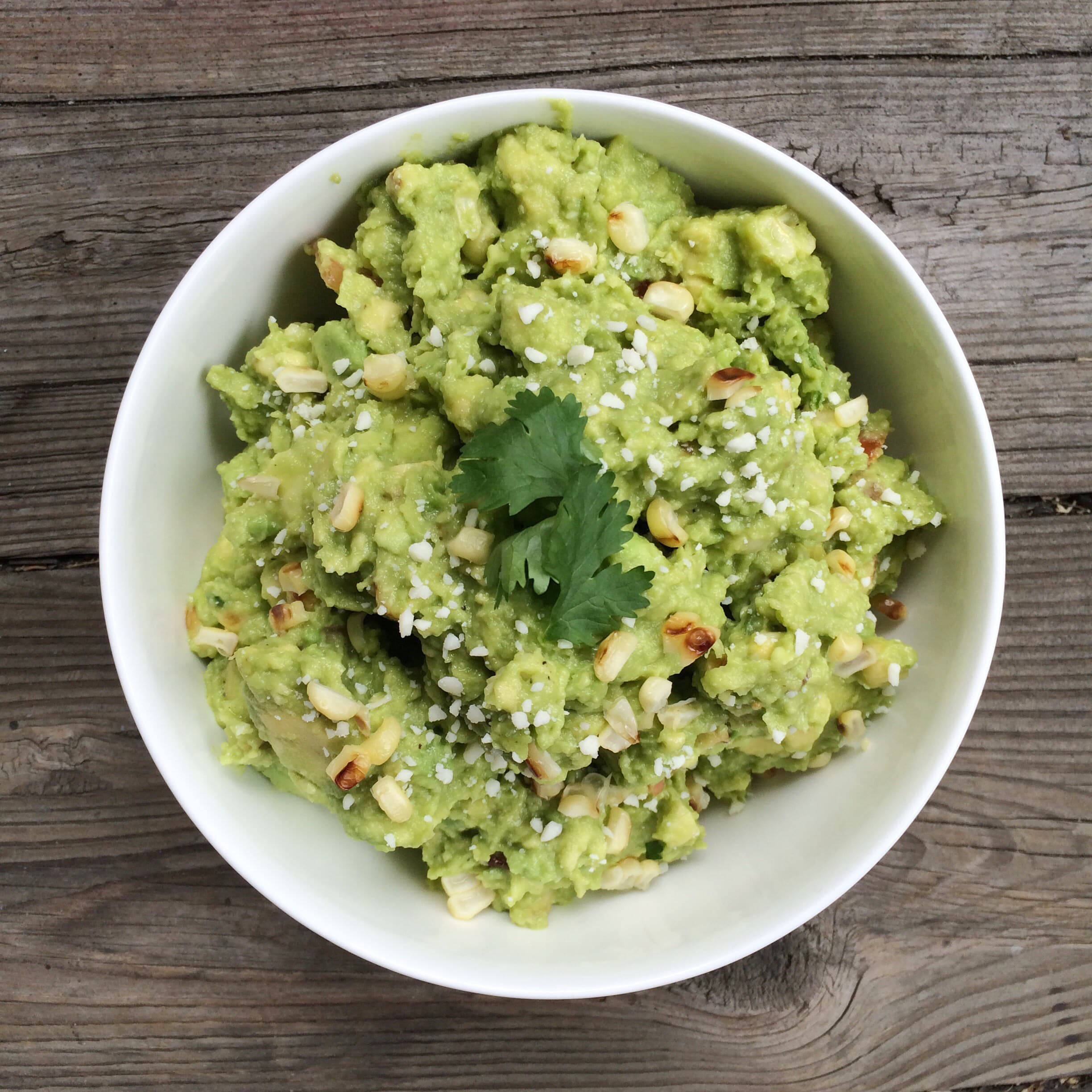 Grilled Corn and Cotija Guacamole 