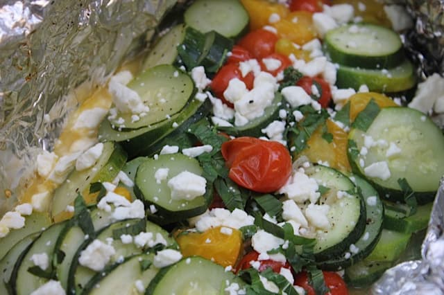 Zucchini with Tomatoes, Feta and Mint