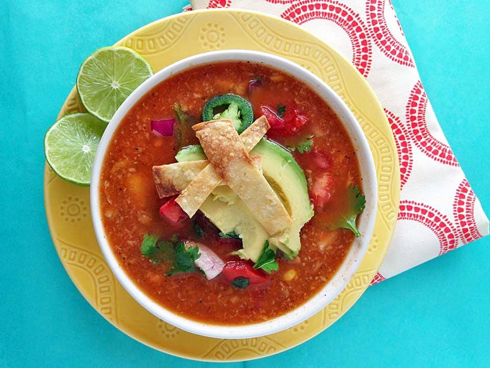Chicken Tortilla Soup with Fire Roasted Tomatoes