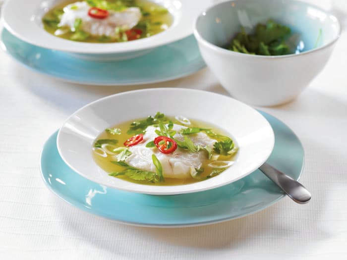 Delight with Chili Lemongrass Poached Hoki