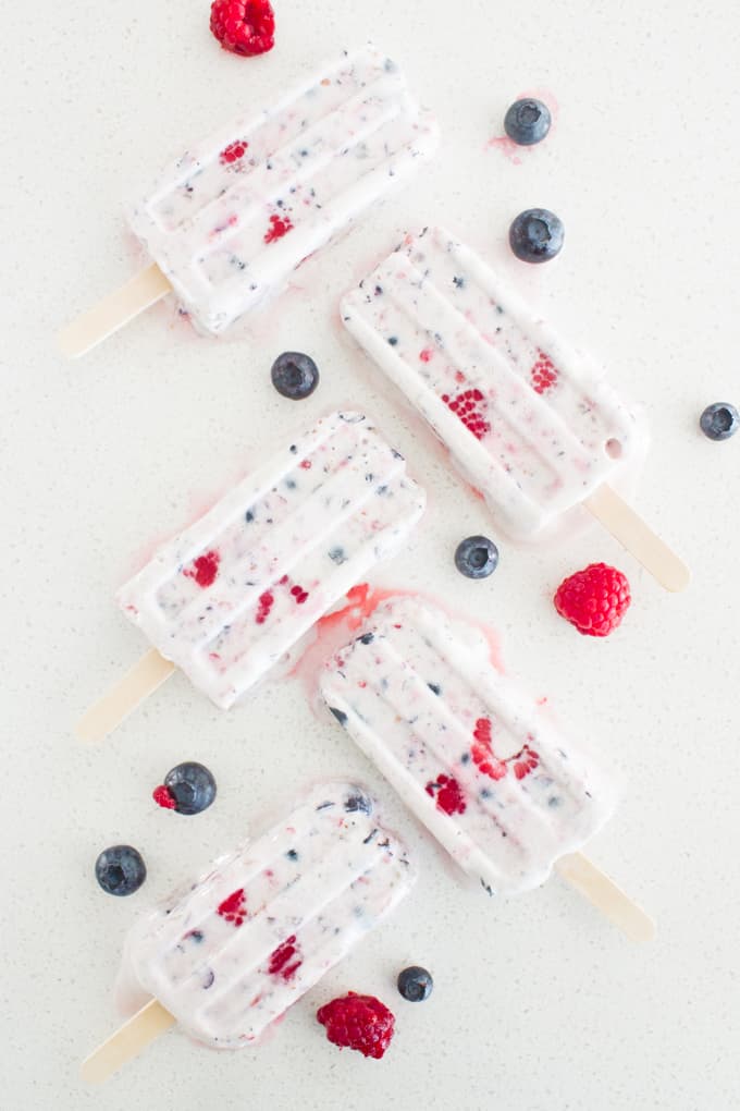 Berry Ice Cream Popsicles