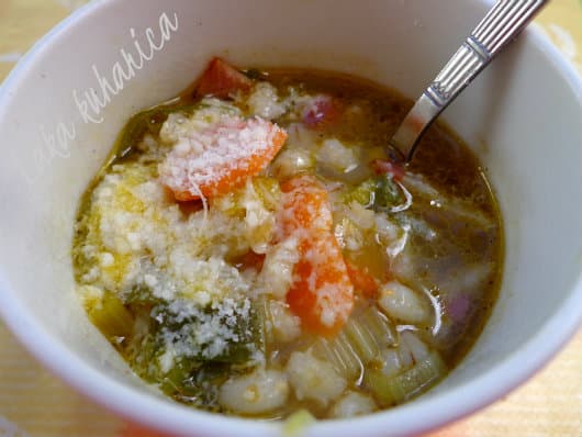 Soup with barley and vegetables