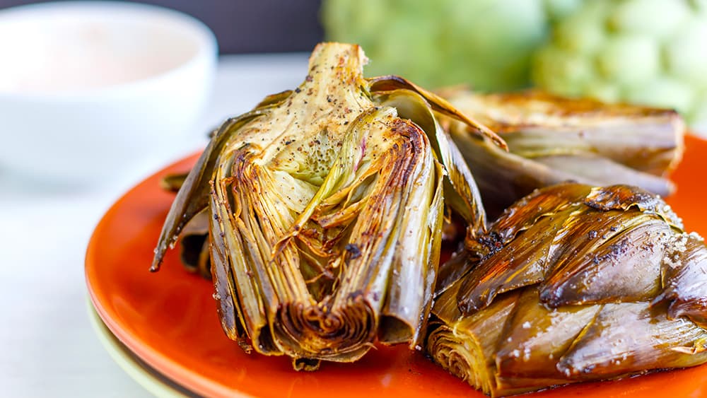 Oven Roasted Artichokes With Homemade Garlic Dip