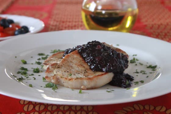 Pork with Blueberry Sauce