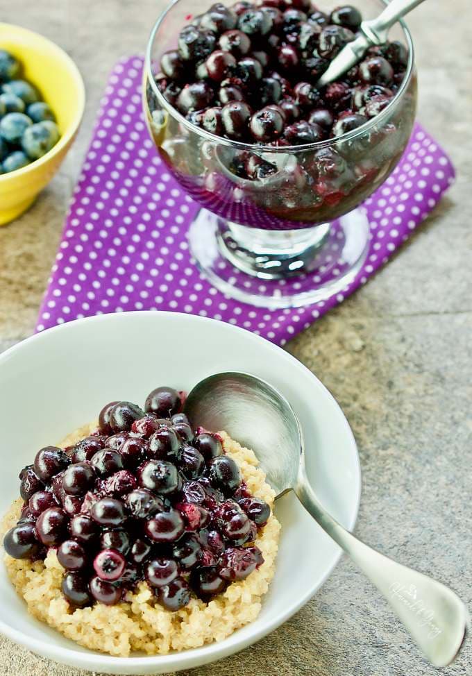 Roasted Blueberry Quinoa Breakfast Bowls