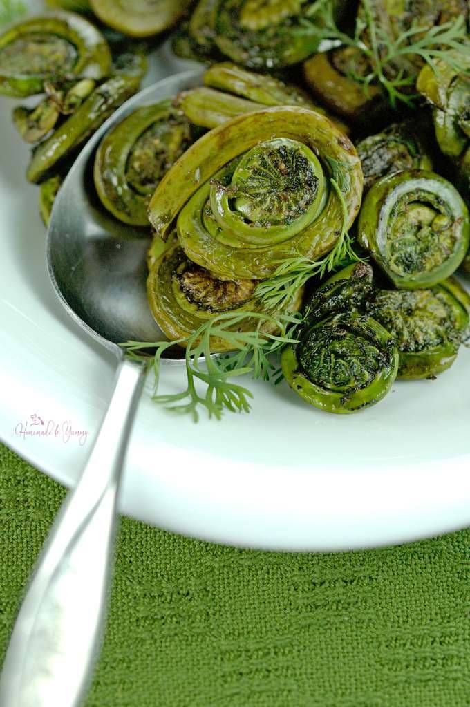 Roasted Fiddlehead Ferns