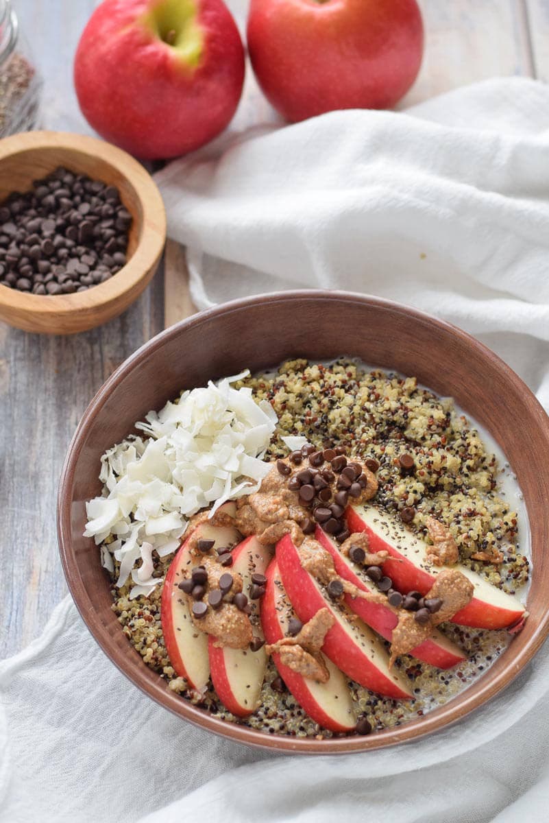 Apple and Almond Butter Breakfast Quinoa