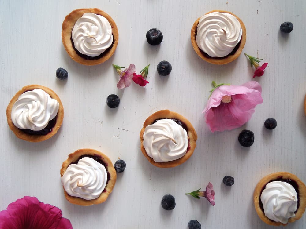 Blueberry Curd Meringue Cups