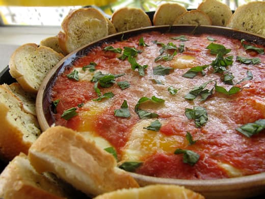 Creamy Egg Marinara Breakfast Dip