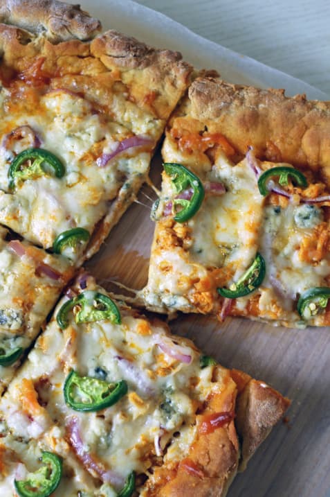 Gluten-Free Buffalo Chicken Jalapeno Pizza