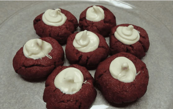 Luscious Red Velvet Thumbprint Cookies