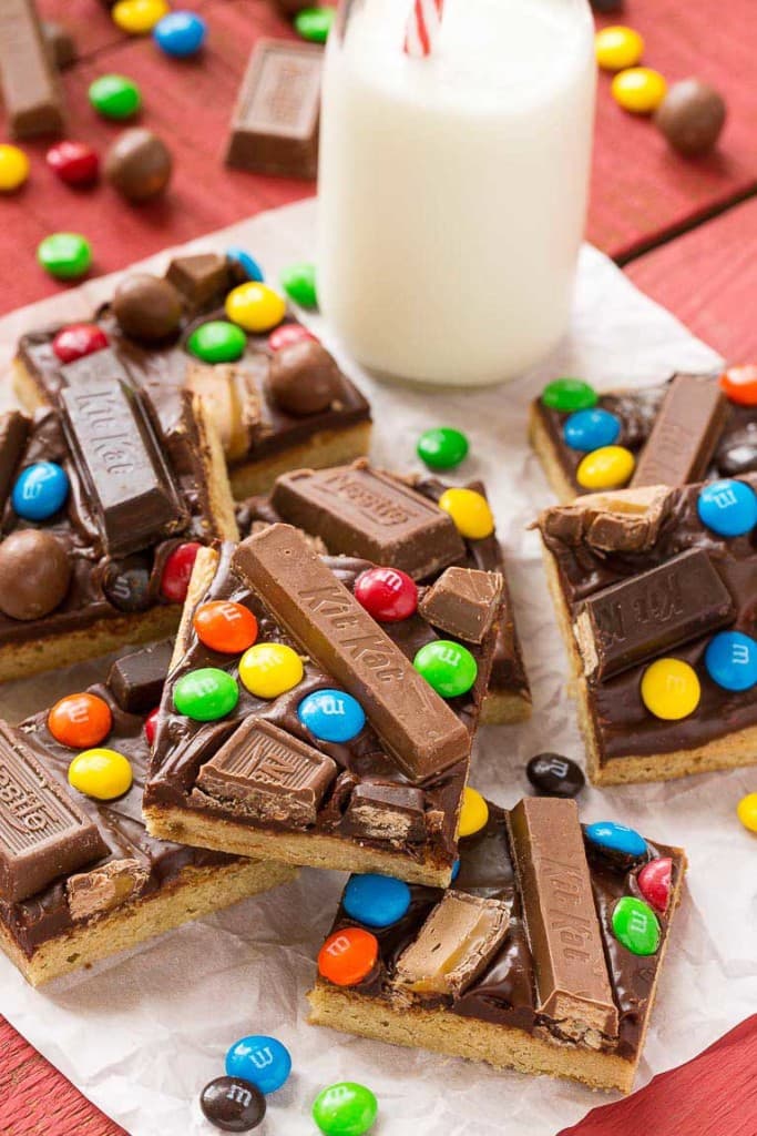 Candy Bar Blondies: Upcycle Leftover Halloween Chocolate