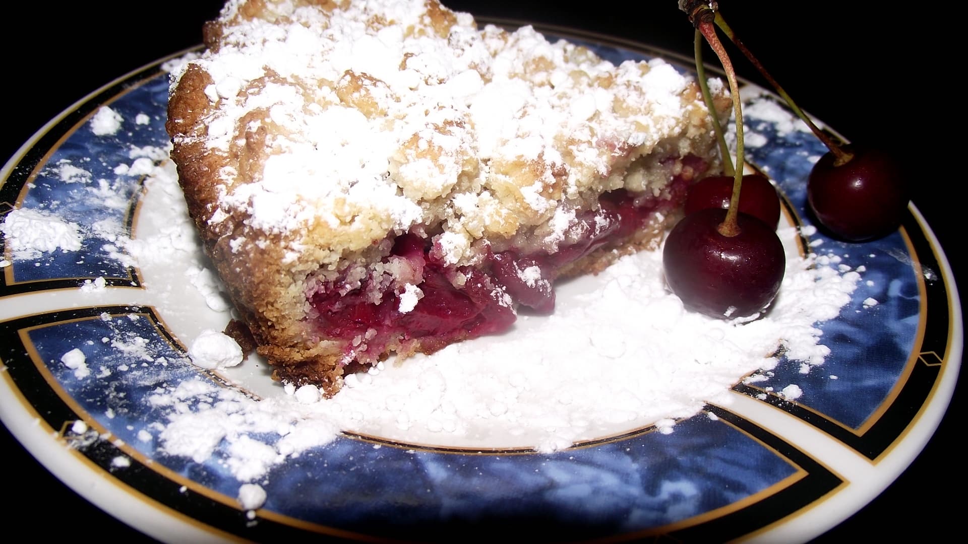 Easy shredded pie with cherries (or jam, or berries, anything)