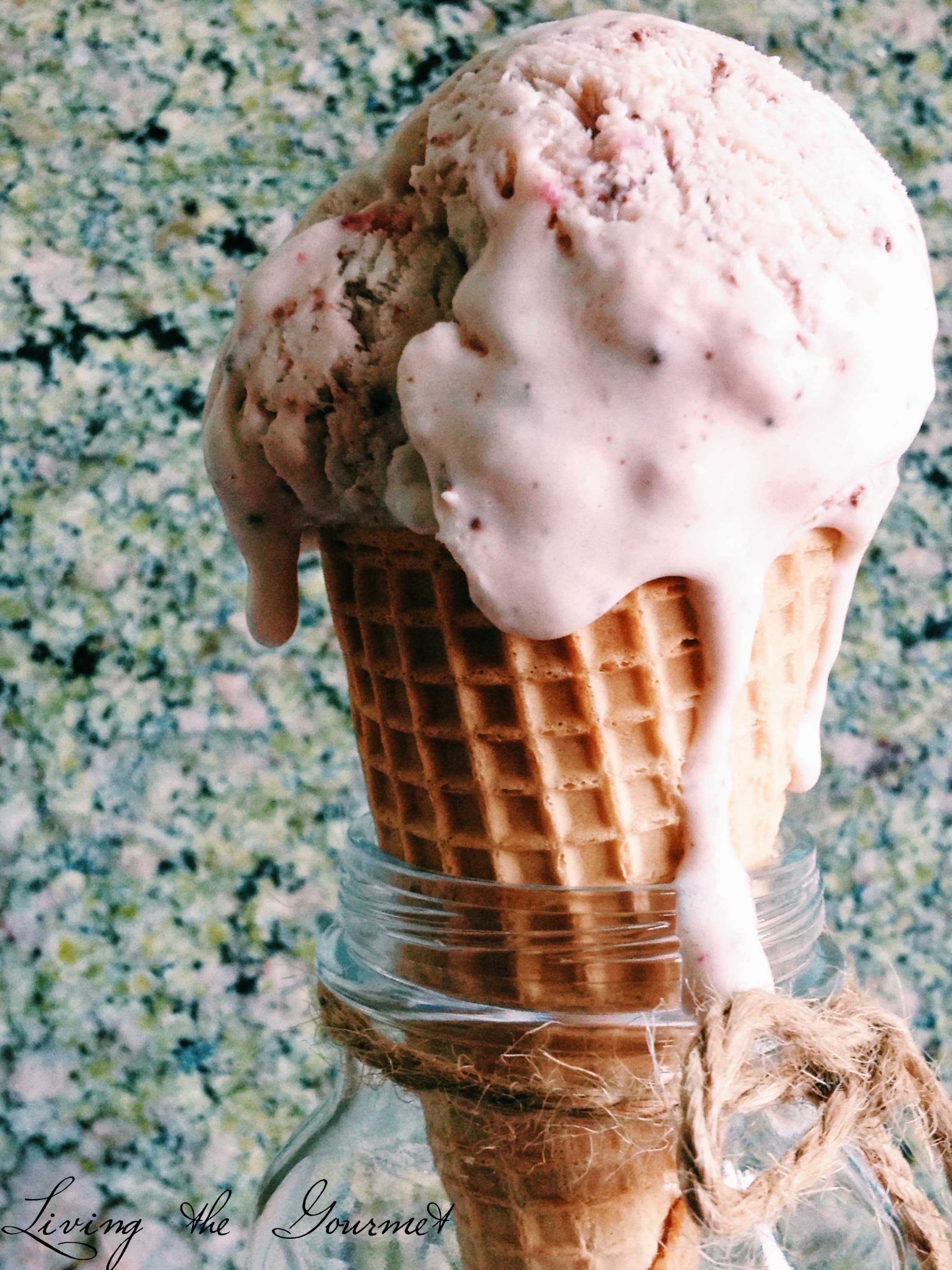 Strawberry with Chocolate Ice Cream {No-Churn}