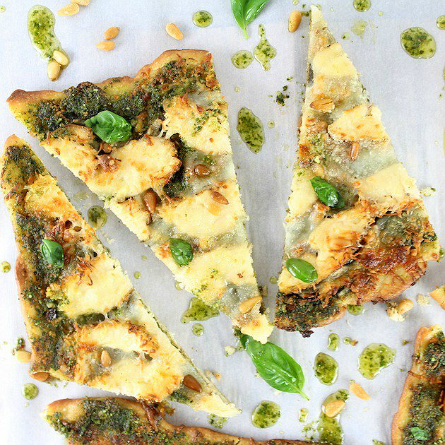 Foodista | Recipes, Cooking Tips, and Food News | Chicken Pesto Pizza