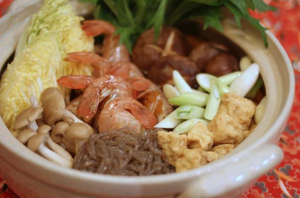 spot prawn nabe hot pot soup