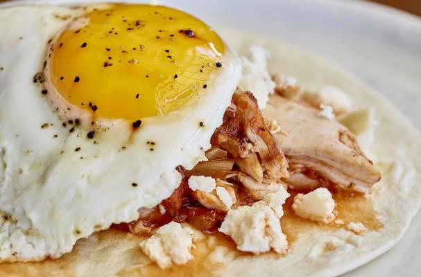 Chicken Tacos with Pickled Jalapeño and Fried Eggs