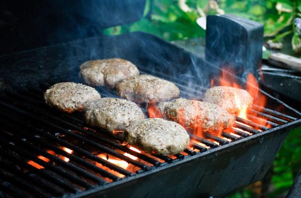 burgers on the grill