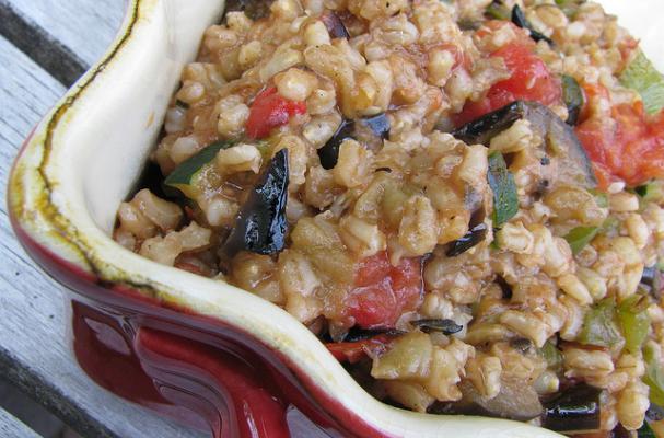 Hearty Roasted Vegetables and Tomatoes with Farro