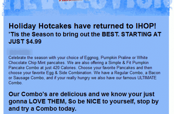 ihop promo email