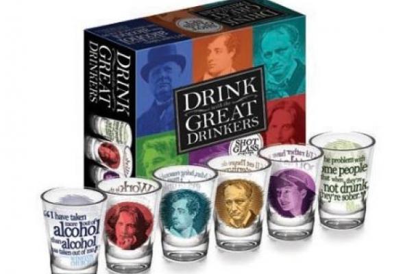 Drink with the Great Drinkers Shot Glasses