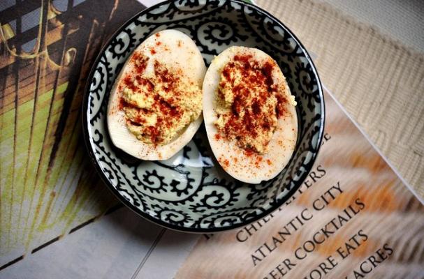 Raspberry Thyme Deviled Eggs