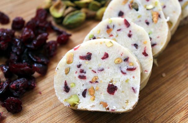 Cranberry Pistachio Shortbread Cookies