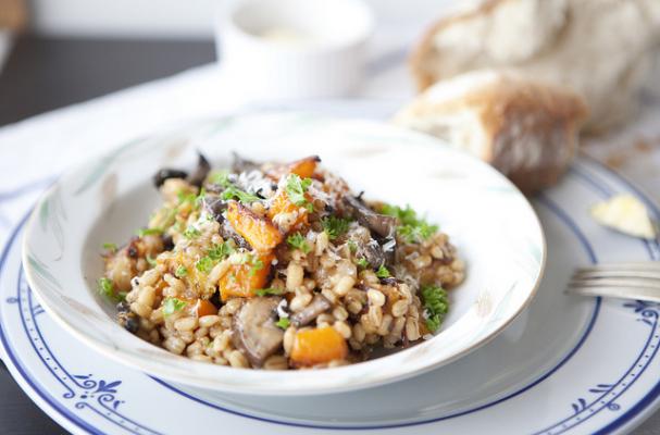 Barley Risotto with Winter Squash & Mushrooms