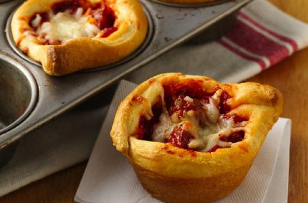 Pepperoni and Sausage Pizza Cupcakes
