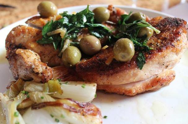Roasted Chicken with Preserved Lemons and Manzanilla Olives