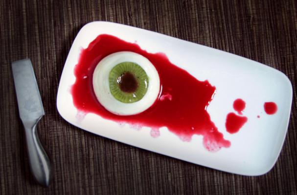 Guten Free Coconut Panna Cotta with Kiwi and Raspberry Eyeball