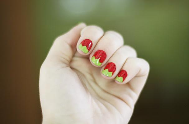 DIY Strawberry Manicure