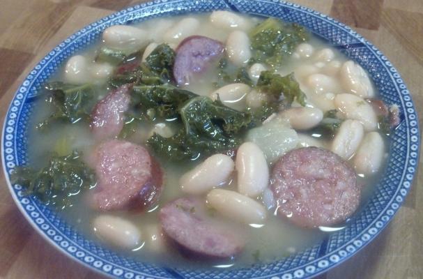 smoky sausage, kale, white bean soup