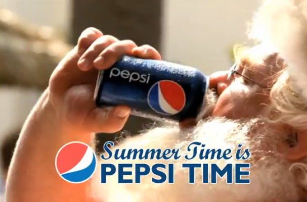 Santa in Summer Time is Pepsi Time Commercial