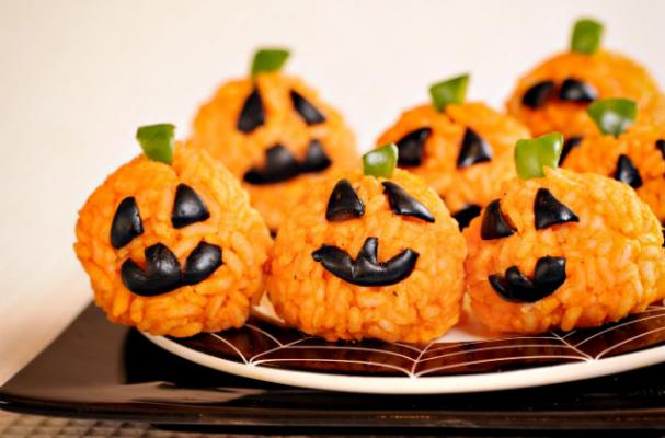 Halloween Carrot Rice Ball Jack O’ Lantern Bites