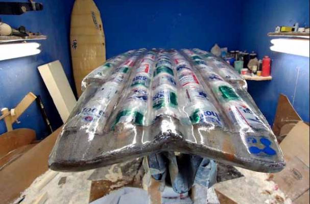 Beer can surf board