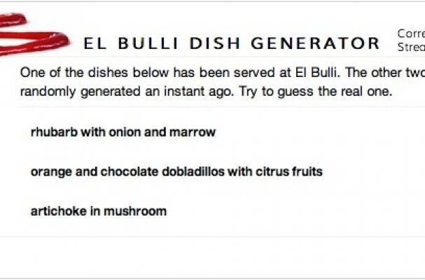 el bulli dish generator