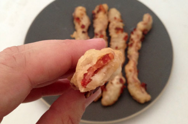 Beer and Bacon Battered Deep Fried Bacon