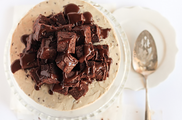 Fudge Brownie and Cookie Dough Cake