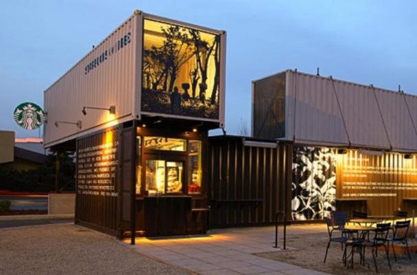 shipping container Starbucks Coffee Shop