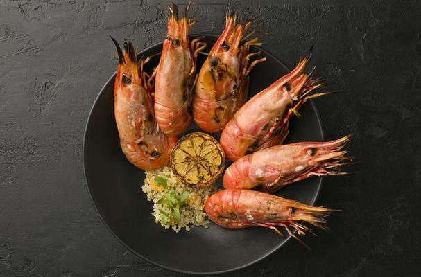 Spot Prawns with Olive tapenade