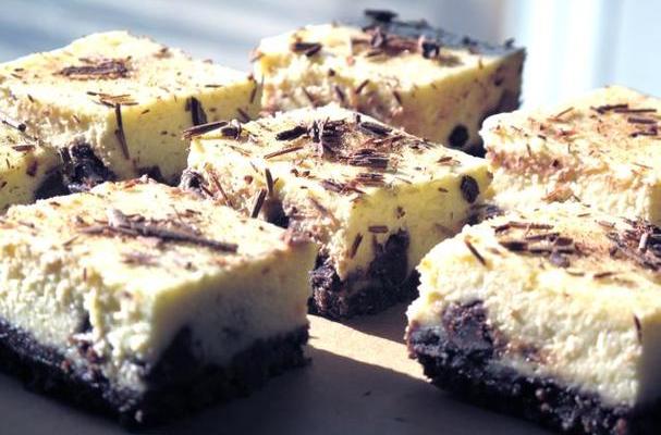 Brownie Brittle Eggnog Cheesecake Bars