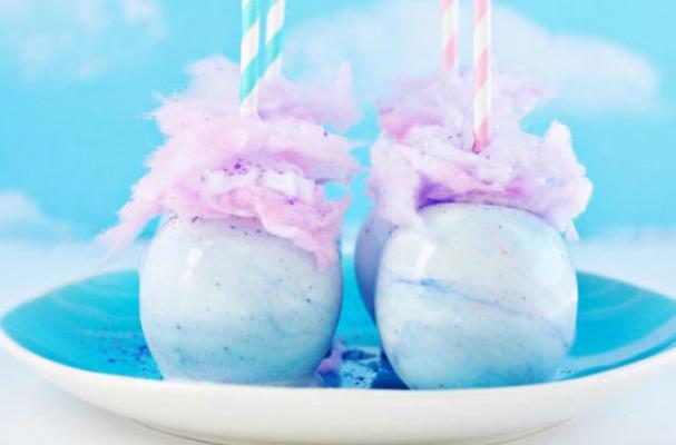 Whimsical Pastel Swirl Cotton Candy Apples