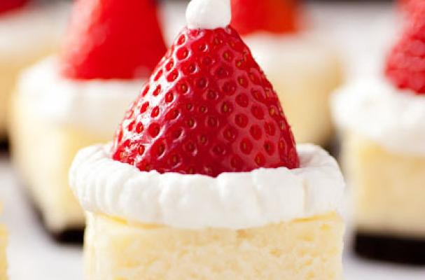 Santa Hat Cheesecake Bites 