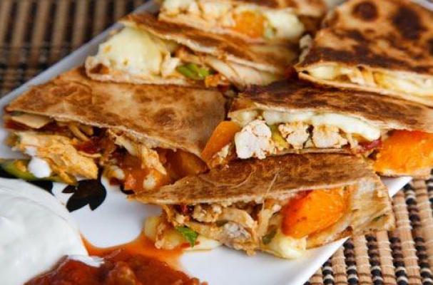 Chicken, Apricot and Brie Quesadillas