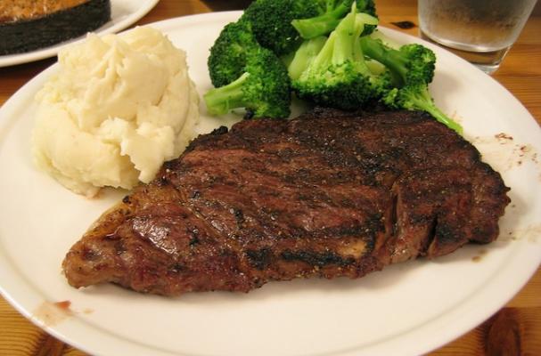 steak and mashed potatoes