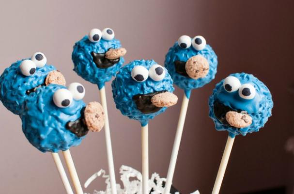 Cookie Monster Cake Pops