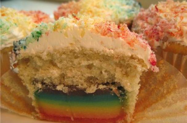 Double Rainbow Cupcakes