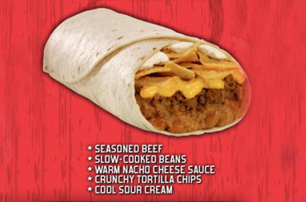 del taco nacho crunch burrito