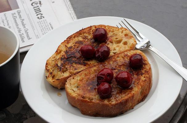 French toast with cherries